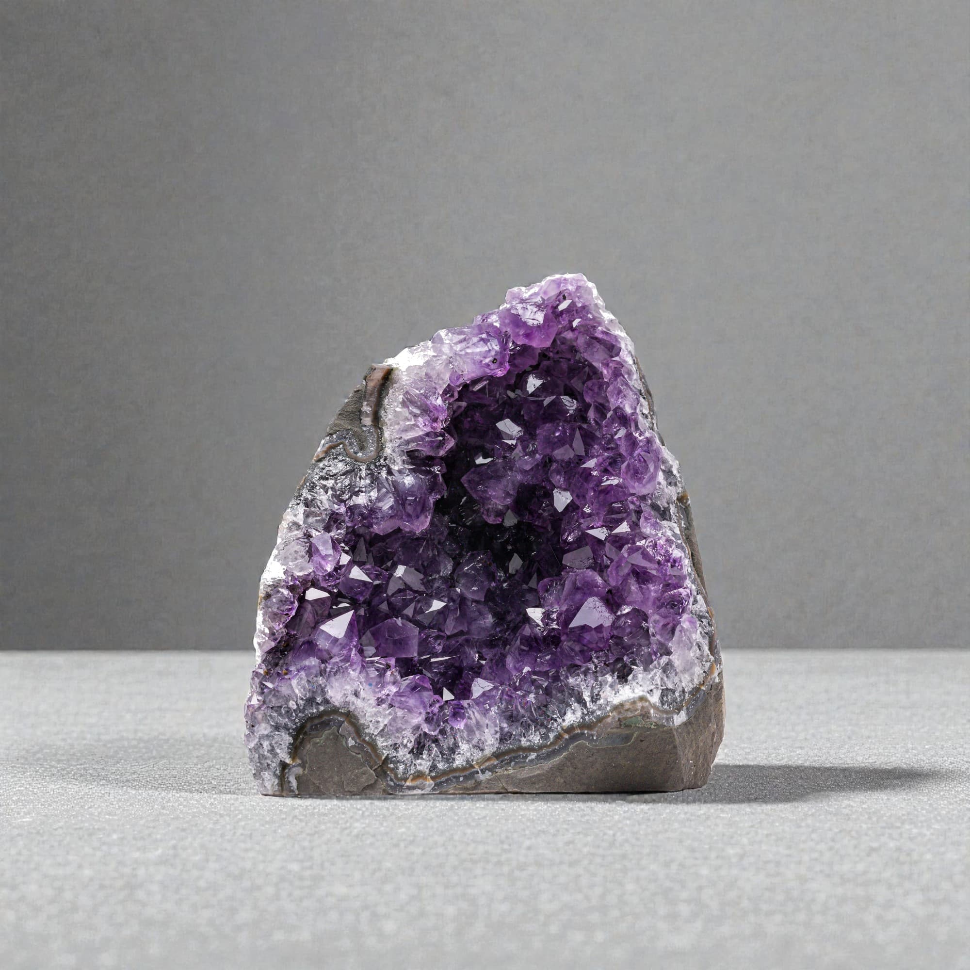 Natural Uruguayan amethyst cluster from Artigas mines, ethically sourced
Rich deep purple crystal formations with unique textures