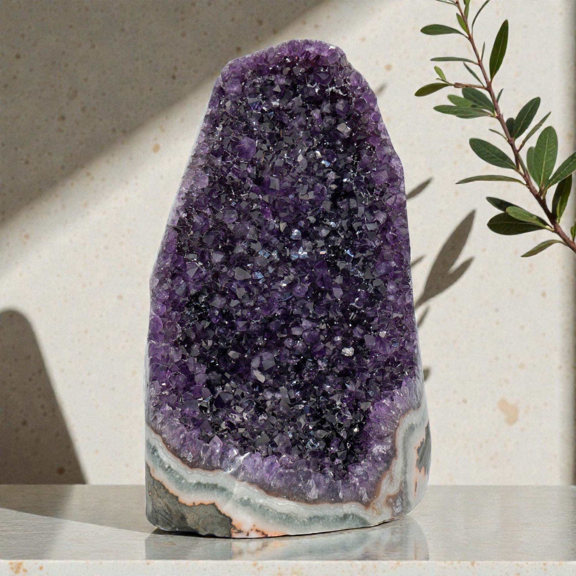 Category image for extra-large amethyst clusters, showcasing statement purple crystal geodes with high-saturation druzy formations and sculptural mineral structures.