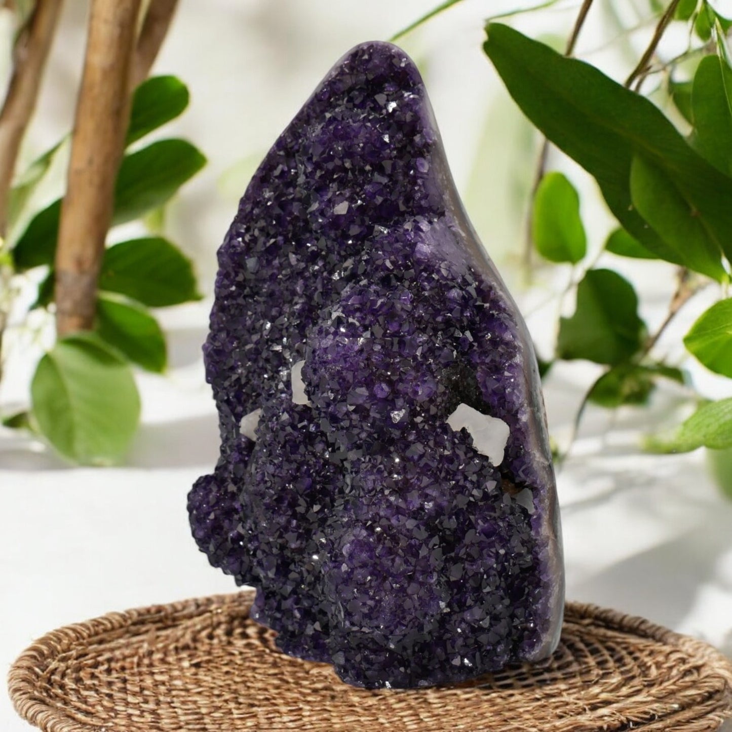 10.94 lbs Large Natural Deep Purple Crystal Cluster Stone from Uruguay