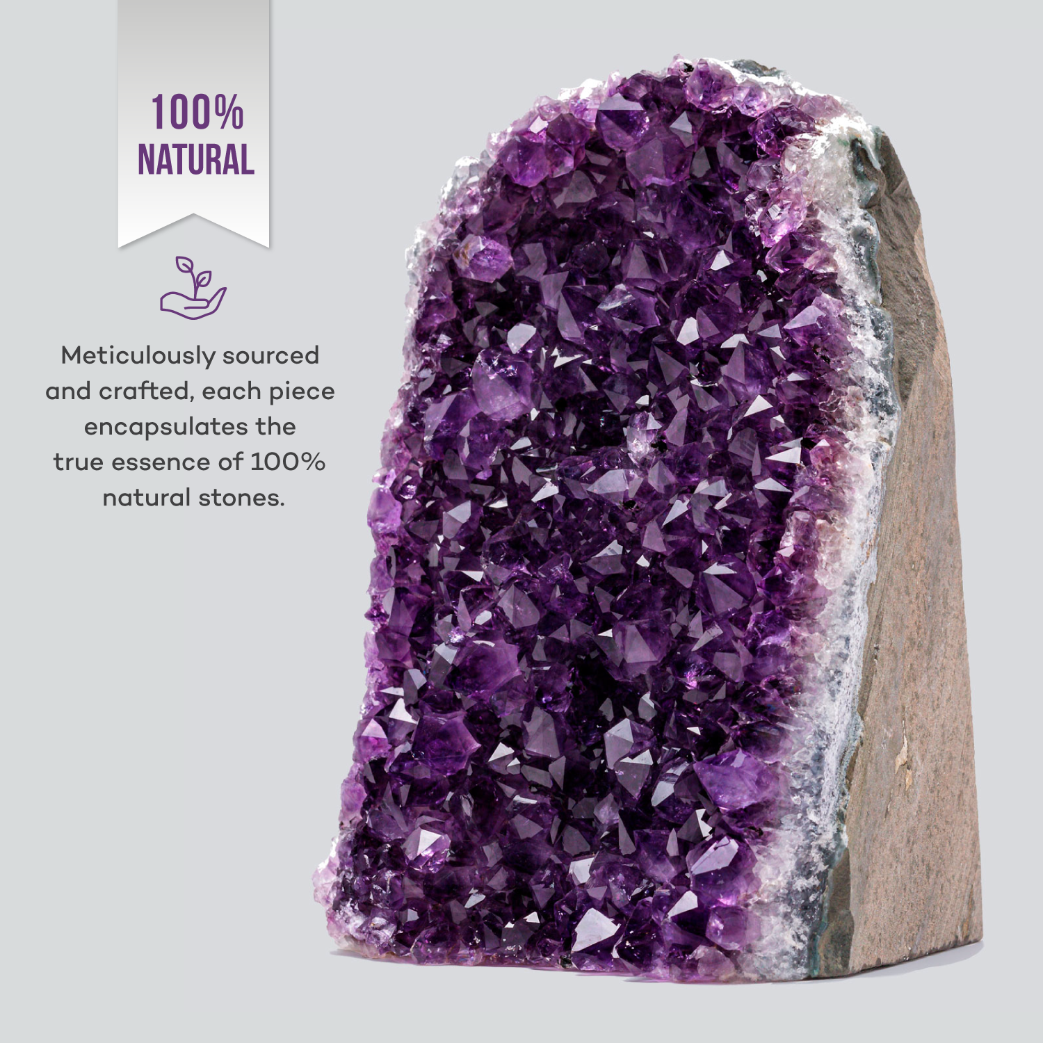 7.09 lbs Large Natural Deep Purple Crystal Cluster Stone from Uruguay