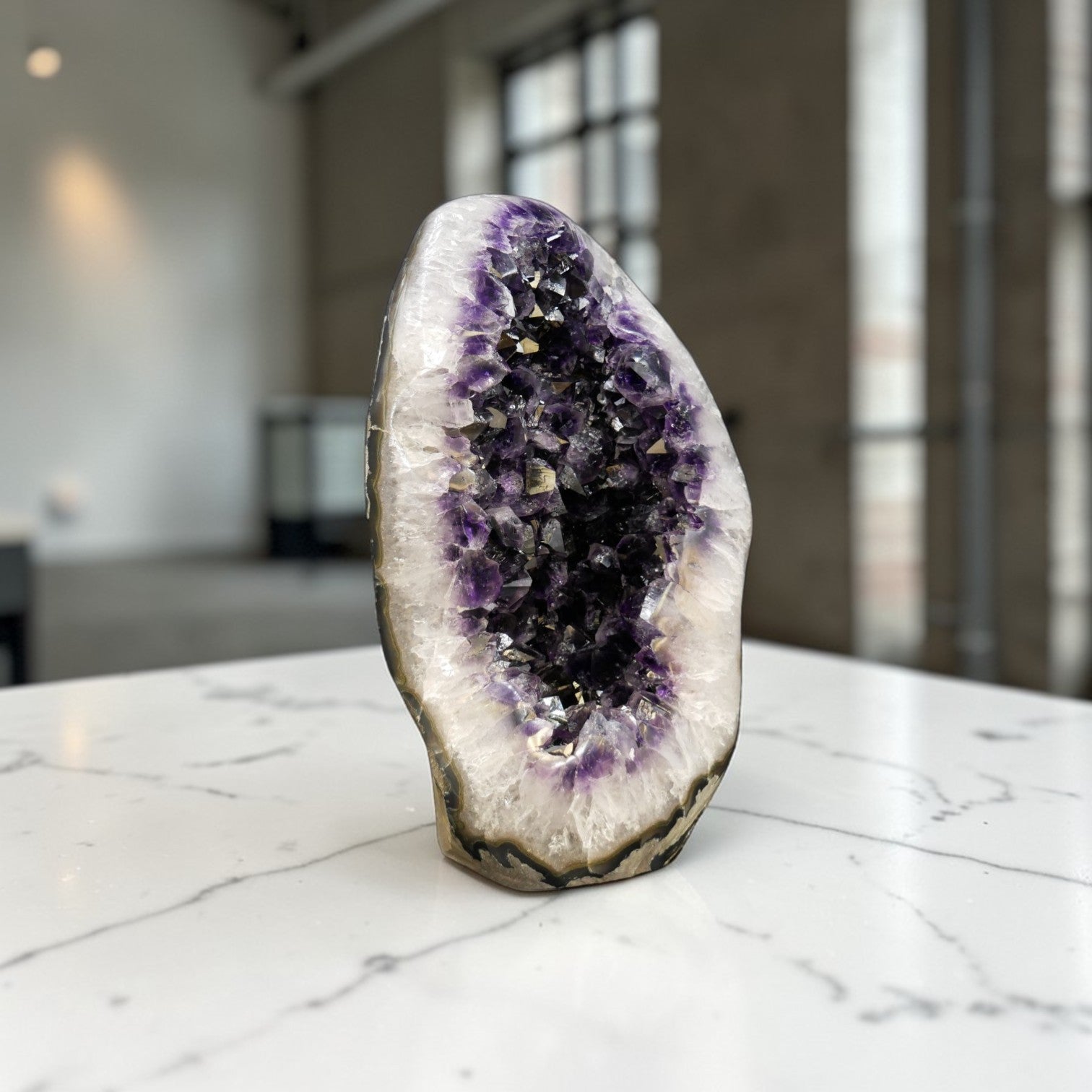 XL amethyst crystal egg
large amethyst geode egg