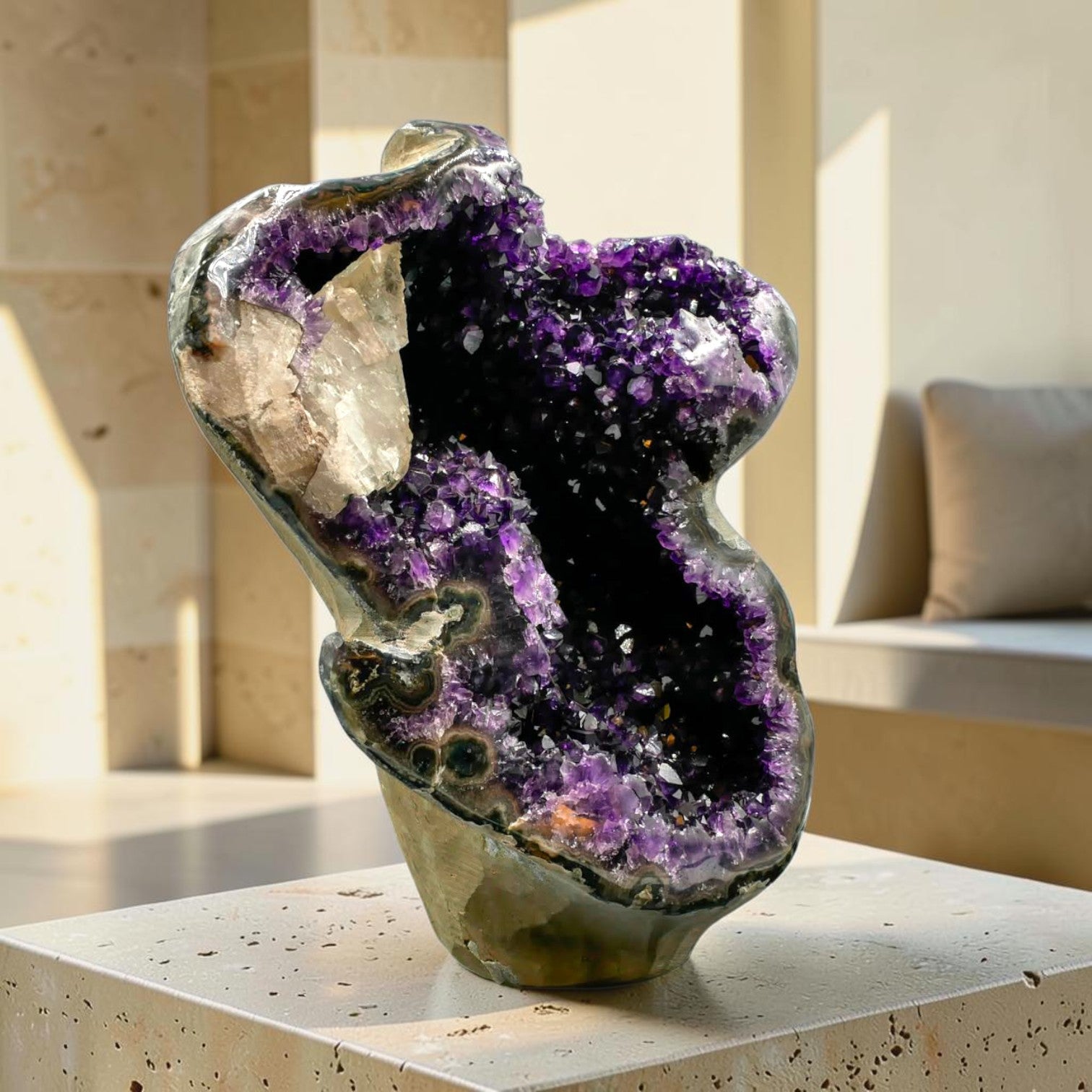 Deep Purple Amethyst Geode 24.57 lb | Uruguayan AAA Grade Crystal Specimen