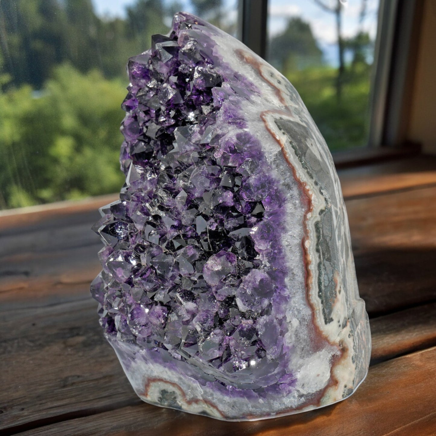 19.86 lbs Unique Collectors Quality Amethyst Geode - Large Natural Deep Purple Crystal Cluster Stone from Uruguay