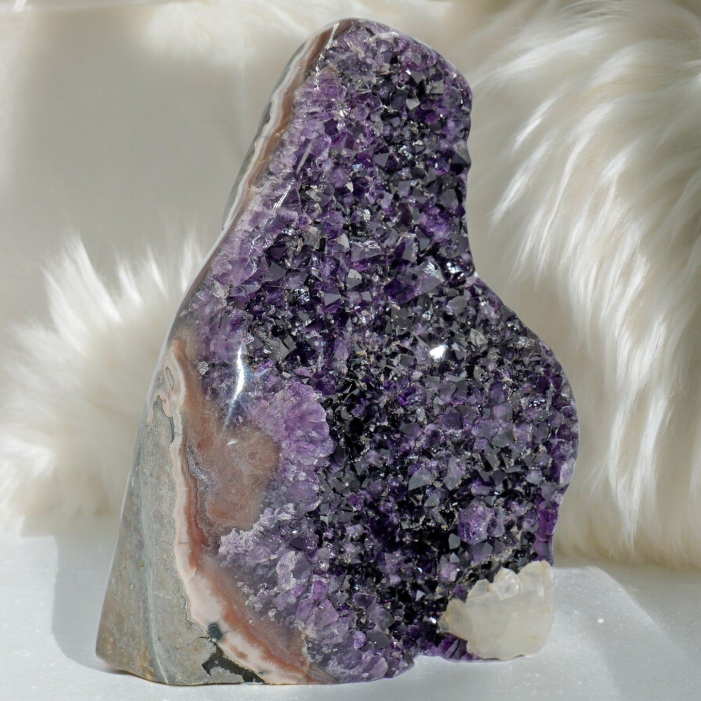 10.61 lbs Large Natural Deep Purple Crystal Cluster Stone from Uruguay