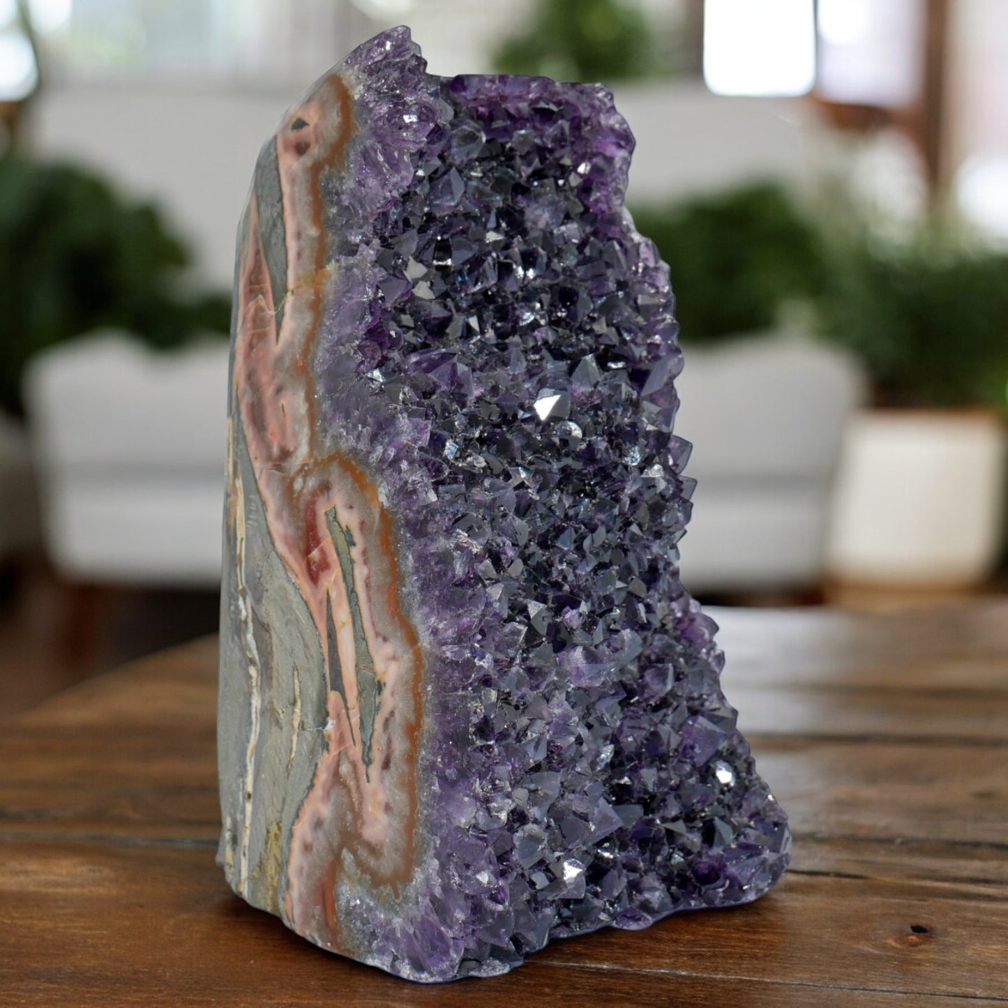 9.54 lbs Large Natural Deep Purple Crystal Cluster Stone from Uruguay