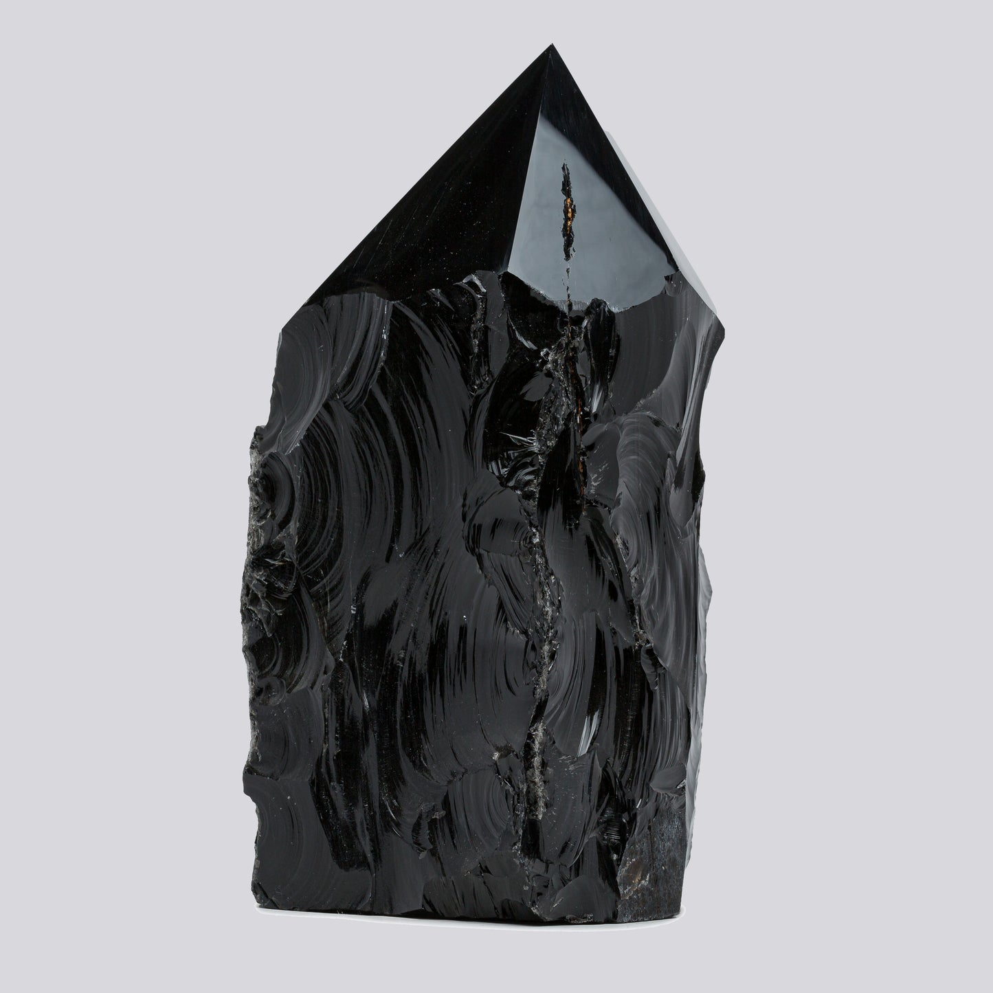 Luxury Extra Large Black Obsidian Crystal Point – 22.43 lb, 13" High, 5.5" Length, 5.5" Width – Stunning Natural Gemstone for Unique Home Decor & Memorable Gifting