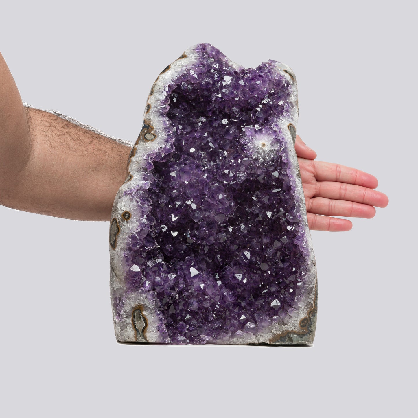 24.99 lb Natural Amethyst Geode - Super Large Crystal Cluster Stone from Uruguay Raw Geode Quartz - Purple Color