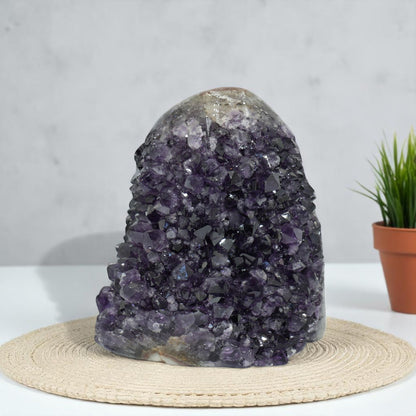 7.09 lbs Large Natural Deep Purple Crystal Cluster Stone from Uruguay