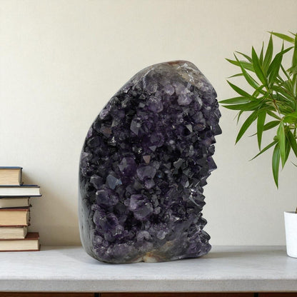 7.09 lbs Large Natural Deep Purple Crystal Cluster Stone from Uruguay