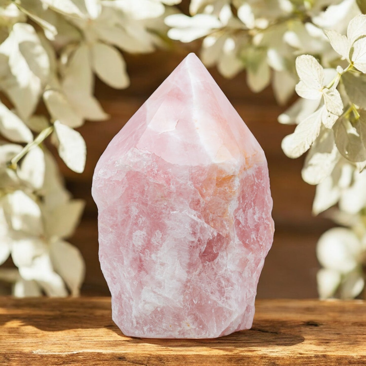 Luxury Extra Large Rose Quartz Crystal Point – 15.45 lb, 10" High, 4.5" Length, 4" Width – Stunning Natural Gemstone for Unique Home Decor & Memorable Gifting