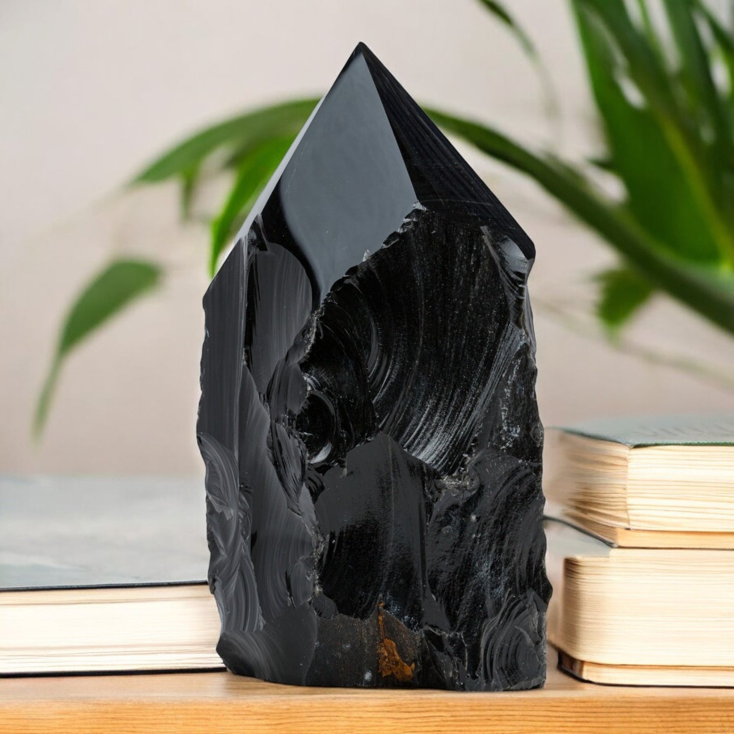 Luxury Extra Large Black Obsidian Crystal Point – 22.43 lb, 13" High, 5.5" Length, 5.5" Width – Stunning Natural Gemstone for Unique Home Decor & Memorable Gifting