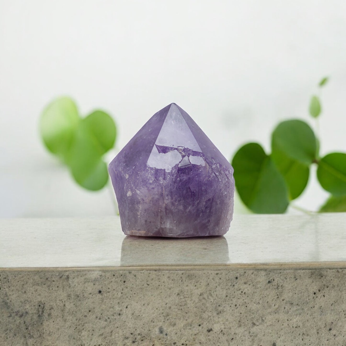 EMPORION Natural Amethyst Crystal Point – Pure Purple Gemstone