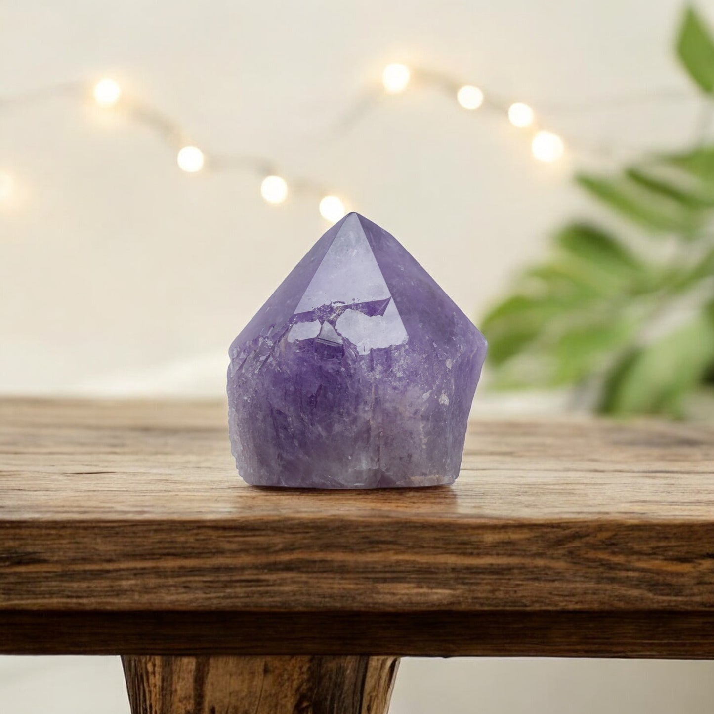 EMPORION Natural Amethyst Crystal Point – Pure Purple Gemstone