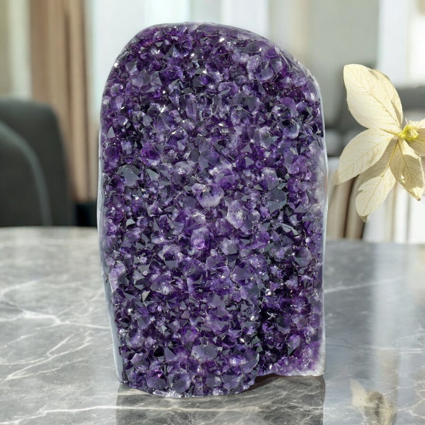 8.44 lbs Large Natural Deep Purple Crystal Cluster Stone from Uruguay