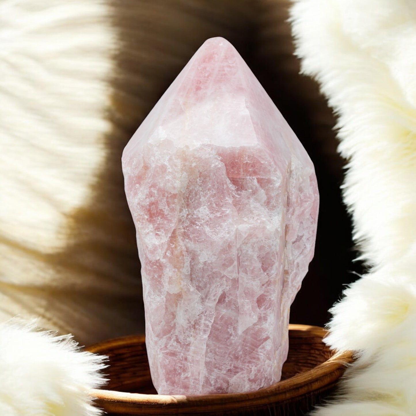 Luxury Extra Large Rose Quartz Crystal Point – 21.5 lb, 11" High, 5" Length, 4" Width – Stunning Natural Gemstone for Unique Home Decor & Memorable Gifting