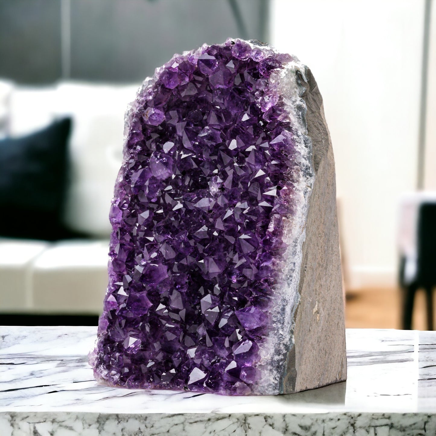 3 lb to 4 lb Deep Purple Natural Amethyst Crystal Clusters (Approximate Height: 4.5" to 7.5") from Uruguay Raw Geode Quartz