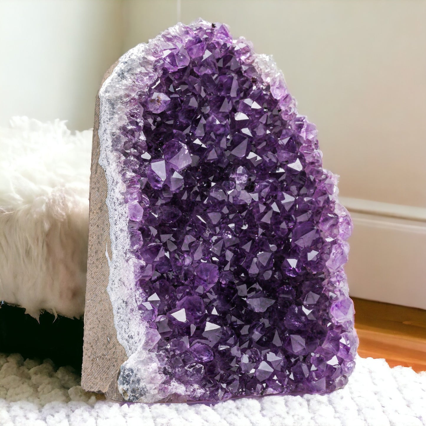 3 lb to 4 lb Deep Purple Natural Amethyst Crystal Clusters (Approximate Height: 4.5" to 7.5") from Uruguay Raw Geode Quartz